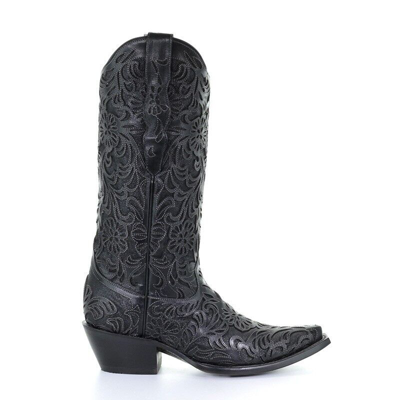 Pre-owned Corral Boots Women's Black Full Inlay Boot By Corral G1417