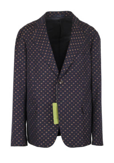 Pre-owned Gucci Blue Gg Signature Blazer Sport Coat Size 50 It / 40r U.s. With Tags