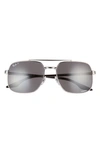 Ray Ban 59mm Polarized Aviator Sunglasses In Gunmetal