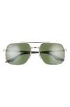 Ray Ban 59mm Polarized Aviator Sunglasses In Silver