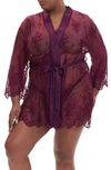 Rya Collection Darling Lace Wrap In Eggplant