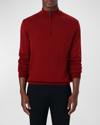 Bugatchi Reversible Quarter-zip Sweater In Ruby