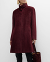 Sofia Cashmere Alpaca Snap Button Coat In 601brd