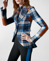 Smythe Rifle-patch Equestrian With Rectangle Patch In Cobalt Plaid