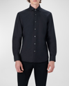 Bugatchi Men's Axel Dot-print Shaped Sport Shirt In Graphite
