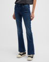 Mother Womans The Weekender Mini Flare Blu Denim Jeans In Mint Condition