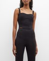 PAOLA BERNARDI JULIANA RIB-KNIT SWEETHEART CROP TOP