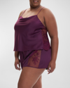 Rya Collection Plus Size Darling Cami-tap Pajama Set In Aubergine