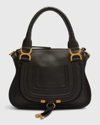 Chloé Marcie Small Satchel Bag In Grained Calfskin In Black