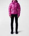 Mackage Madalyn Lustrous Light Down Jacket With Hood In Lotus
