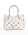 Christian Louboutin Cabarock Large Loubinthesky Perforated Tote Bag In Snow Loubi