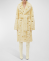 Bottega Veneta Dome Studded Belted Sheep Shearling Coat In Blonde