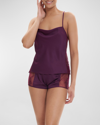 Rya Collection Darling Short Pajamas In Aubergine