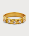 ELIZABETH LOCKE 19K YELLOW GOLD DIAMOND FLAT RIBBON STACK RING
