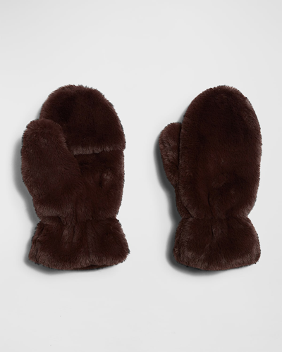 Apparis Ariel Faux Fur Fingerless Gloves In Brown