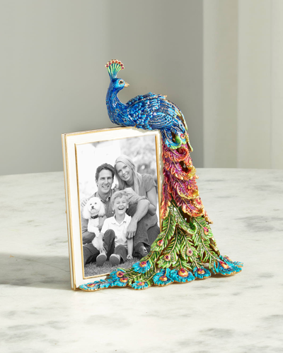 Jay Strongwater Rainbow Peacock Frame, 4" X 6"