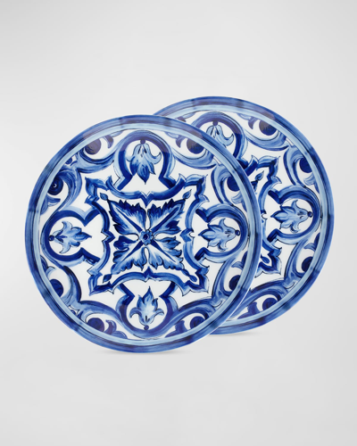 Dolce & Gabbana Casa Blu Mediterraneo Stella Set 2 Dessert Plates In Light Blue