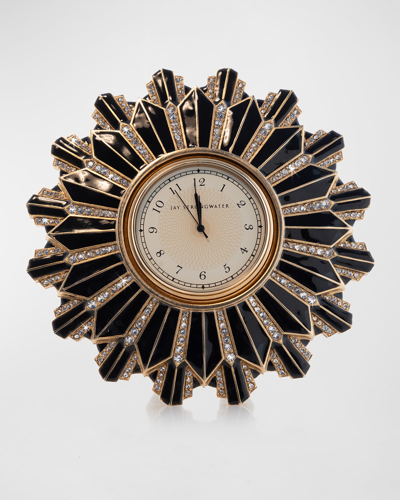 Jay Strongwater Art Deco Clock In Golden