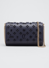 Christian Louboutin Paloma Fold-over Embellished Clutch Bag In Ink