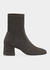 Stuart Weitzman Sleek Suede 60 Sock Bootie In Slate