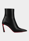 Christian Louboutin Pumppie Booty Leather Ankle Boots In Black