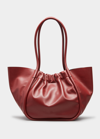 Proenza Schouler Large Ruched Smooth Leather Tote Bag In Burgundy