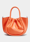 Proenza Schouler Ruched Top Handle Tote Bag In Papaya/silver