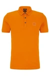 Hugo Boss Stretch-cotton Slim-fit Polo Shirt With Logo Patch In Light Orange