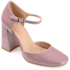 Journee Collection Women's Hesster Block Heel Ankle Strap Pumps In Purple