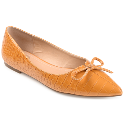 Journee Collection Women's Devalyn Pointed Toe Flats Women's Shoes In Tan/beige
