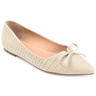 Journee Collection Women's Devalyn Pointed Toe Flats Women's Shoes In Ivory/cream