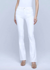 L Agence Selma Cotton Stretch High Rise Bootcut Jeans In Blanc