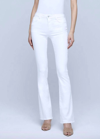 L'agence Selma Cotton Stretch High Rise Bootcut Jeans In Blanc