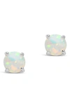 Sterling Forever Sterling Silver Lab Created Opal Stud Earrings In Silver