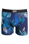 Saxx Vibe Super Soft Slim Fit Boxer Briefs In Parrot-dise- Navy