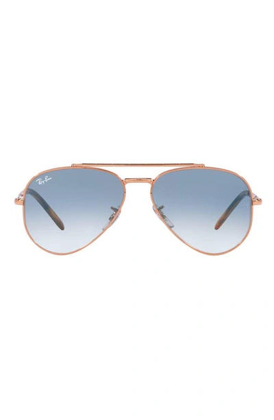 Ray Ban 58mm Gradient Pilot Sunglasses In Rose Gold