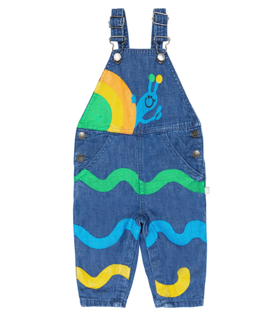 Stella Mccartney Baby Printed Cotton Dungarees In Blue