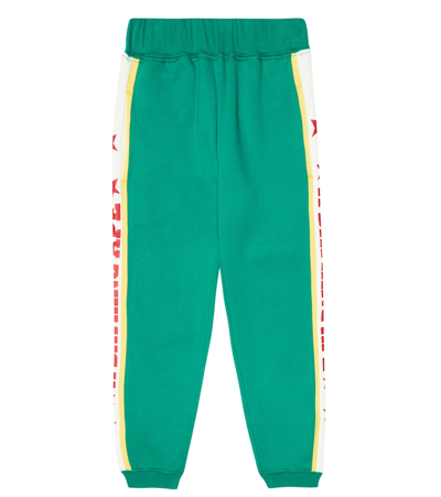Bape Kids' Logo Cotton Sweatpants In Green