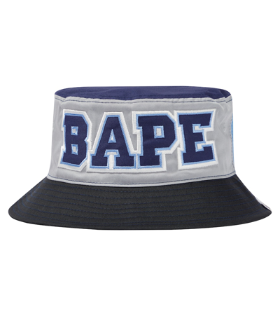 Bape Kids' Appliquéd Logo Bucket Hat In Navy