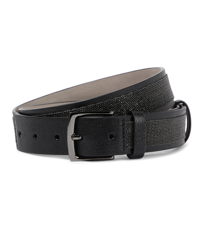 Brunello Cucinelli Embellished Leather Belt In Black