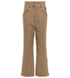 GUCCI GG COTTON CANVAS FLARED PANTS