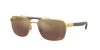 Ray Ban Rb3701 Sunglasses Matte Brown Frame Gold Lenses Polarized 59-17 In Purple,gold