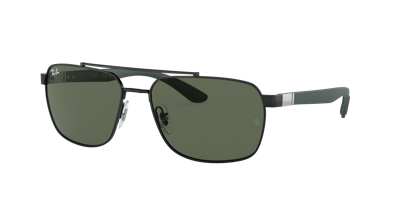 Ray Ban Rb3701 Sunglasses Green Frame Green Lenses 59-17 In Black