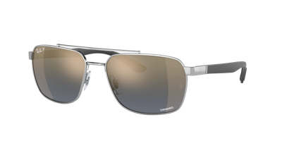 Ray Ban Sunglasses Man Rb3701 - Black Frame Blue Lenses Polarized 59-17 In Multi