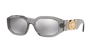 Versace Man Sunglasses Ve4361 Biggie In Light Grey Mirror Silver