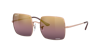 Ray Ban Square 1971 Chromance Sunglasses Rose Gold Frame Red Lenses Polarized 54-19 In Rot