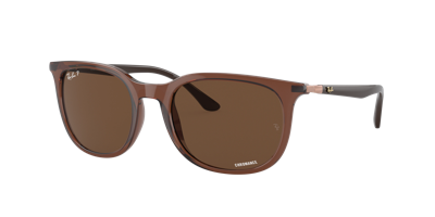 Ray Ban Rb4386 Sonnenbrillen Rose Gold Fassung Braun Glas Polarisiert 54-20