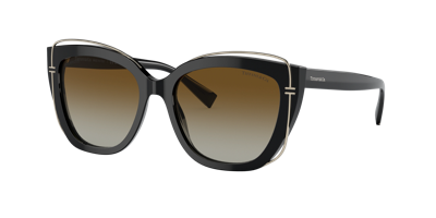 Tiffany & Co Tf4148 Cat-eye Acetate Sunglasses In Polar Brown Gradient