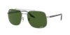Ray Ban Sunglasses Unisex Rb3699 - Black On Transparent Frame Green Lenses Polarized 59-18 In Dunkelgrün