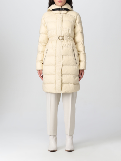 Pinko Zip-fastening Padded Coat In Beige